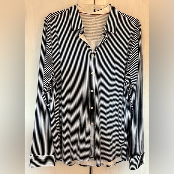 Men’s Desoto Button Down Shirt Size XL Blue/white Pinstripes 100% Cotton EUC - Picture 5 of 11